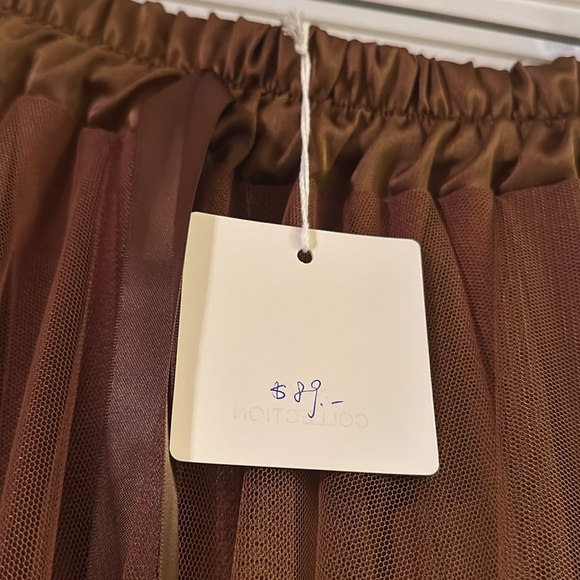 Flowy tulle skirt in cinnamon brown fits size S to M - Picture 2 of 4